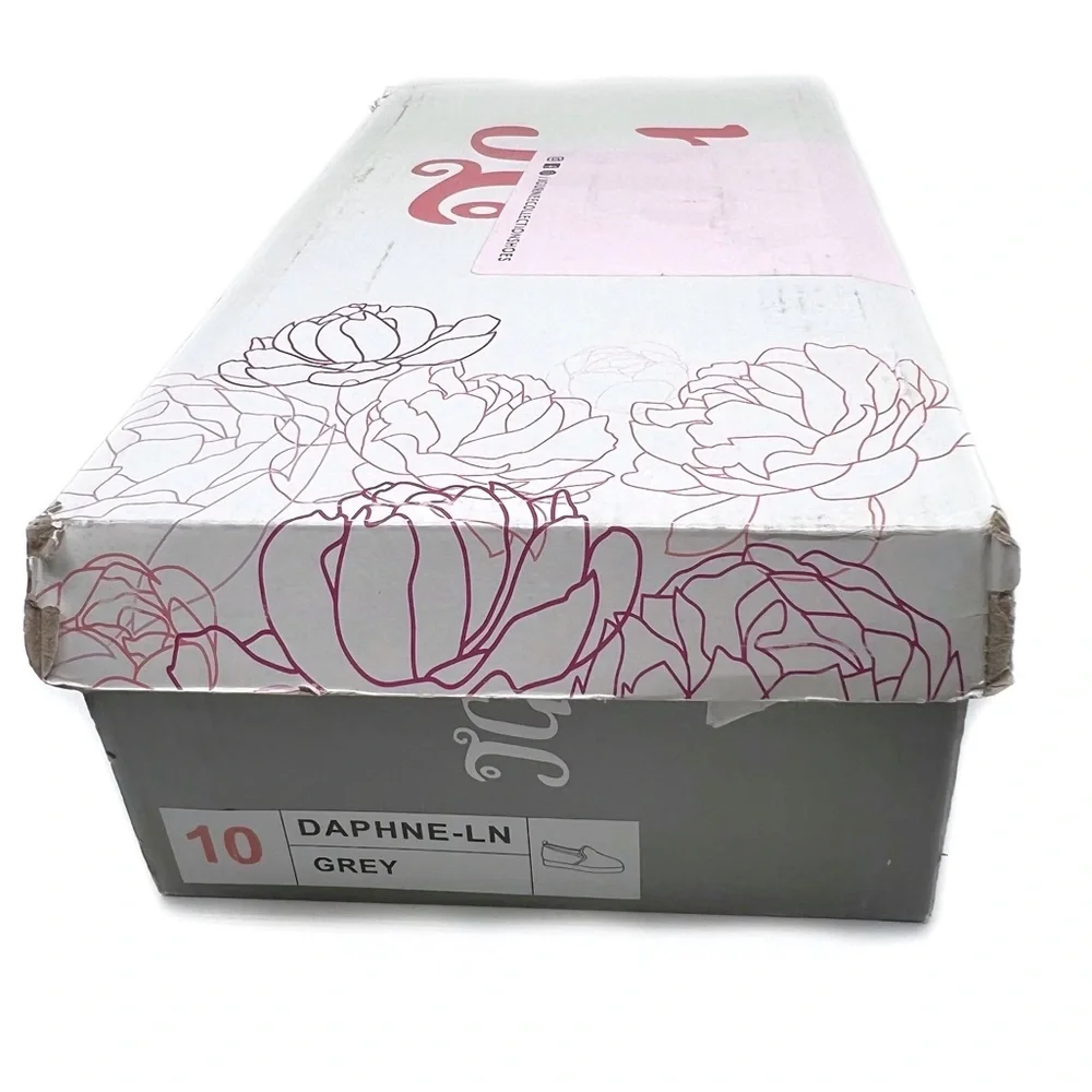 Journee Collection Daphne Linen Espadrille Flats Grey Size 10